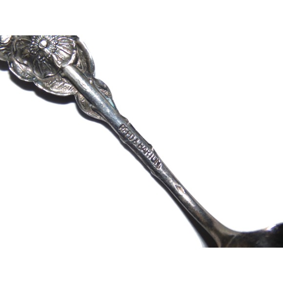 1964 Vintage REED BARTON Silver Plate Jelly Server Harlequin Apple Blossom Spoon - Picture 6 of 7